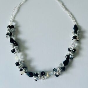 Elegant Black and Silver Beaded Necklace